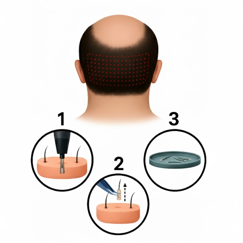 שיטת FUE - תהליך השתלת שיער